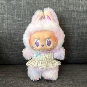 Cute blue stripped dress for labubu